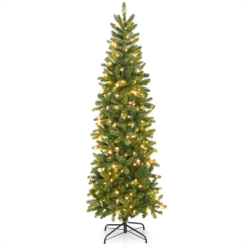 Hivvago 6 feet pre-lit artificial christmas tree with 648 pvc pe branch tips