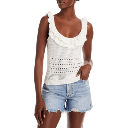 7 For All Mankind womens crochet ruffles tank top