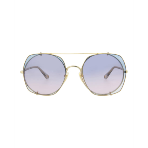 Chloe square-frame metal sunglasses