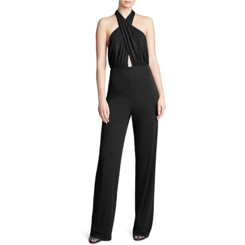 Halston kaiya womens halter open back jumpsuit