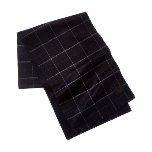 Vince double face creekside plaid wool & cashmere-blend scarf