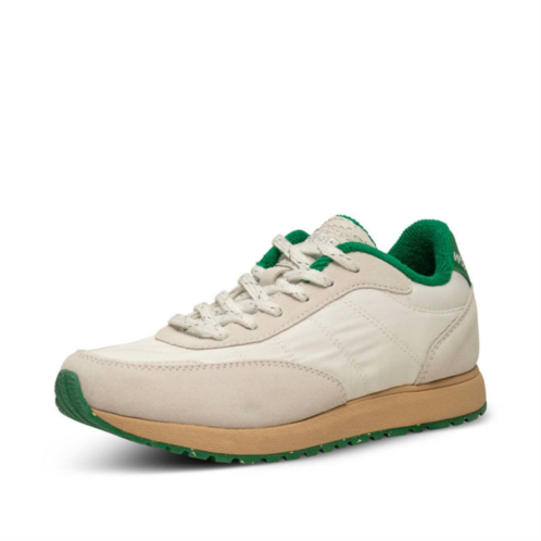 Woden womens nellie vintage sneaker in bland de blanc/basil