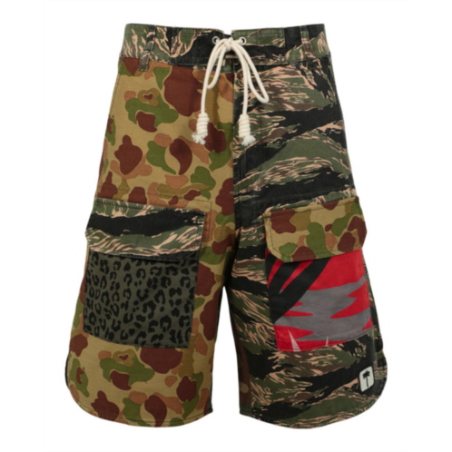 Palm Angels mixed media camouflage shorts