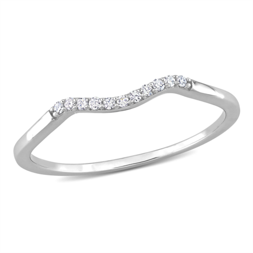 Mimi & Max diamond accent chevron wedding band 10k white gold