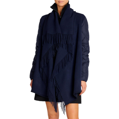 Moncler womens fringe warm quilted coat