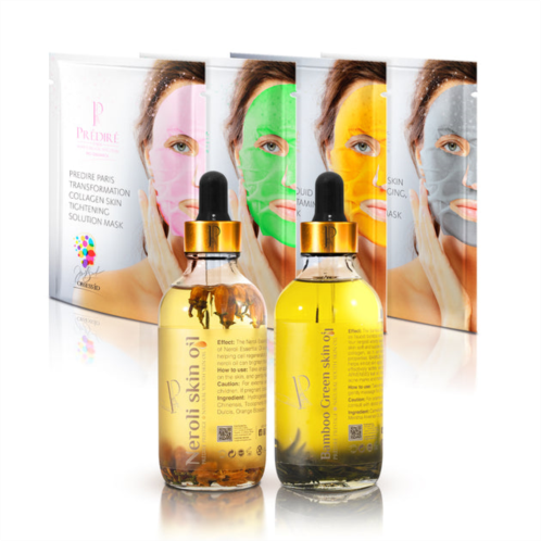 Predire Paris essential oil and advanced rejuvenating mask set for radiant and firm skin