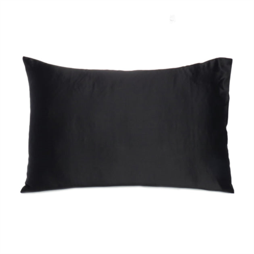 Homezia black dreamy set of 2 silky satin standard pillowcases