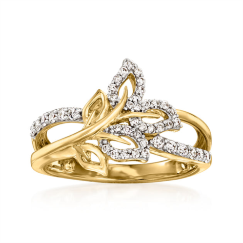 Ross-Simons diamond ivy leaf ring in 14kt yellow gold