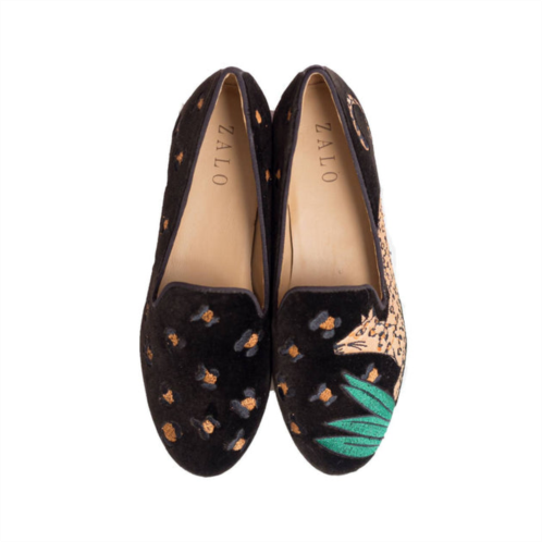 HOUSE OF ZALO leopard slipper in chocolate