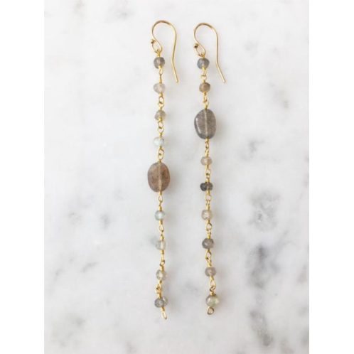 A Blonde and Her Bag labradorite long chain earring