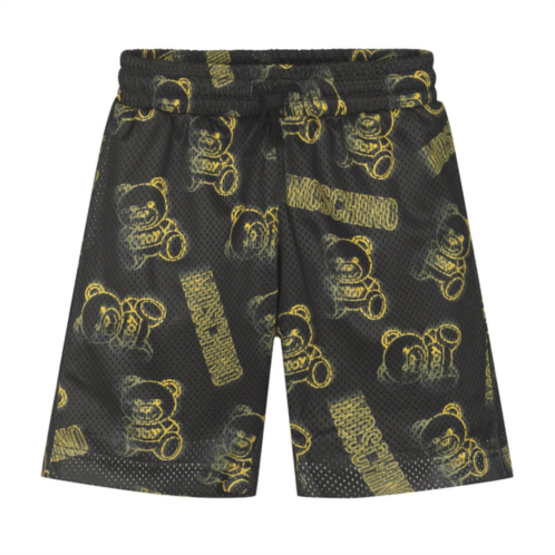 Moschino black teddy bear logo shorts