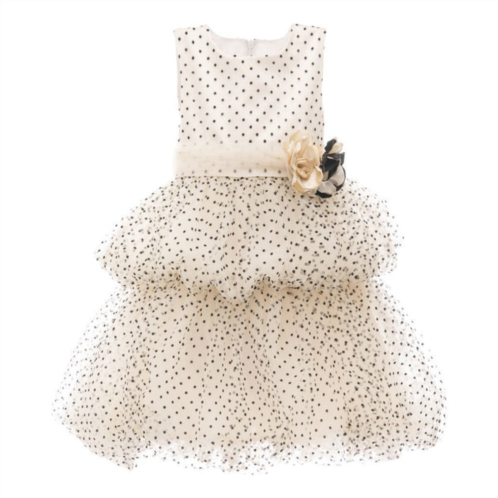 Tulleen gold polka dot mozelle dress