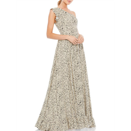 Ieena for Mac Duggal womens animal print maxi evening dress