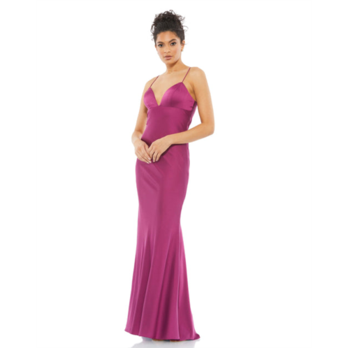 Mac Duggal sleeveless charmeuse empire waist gown