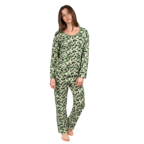 Leveret womens two piece cotton loose fit pajamas camouflage