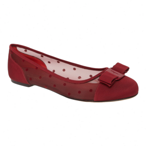 Ferragamo salvatore varina dots womens 724119 red flats