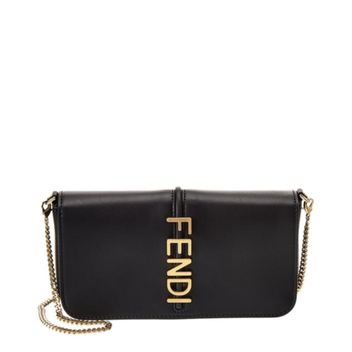 FENDI graphy leather wallet on chain