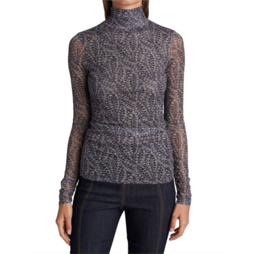 Cinq a sept bramble turtleneck top in navy blue