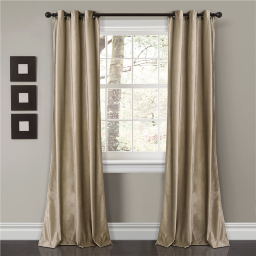 Lush Decor prima velvet solid grommet light filtering window curtain panel set