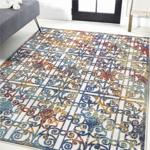 JONATHAN Y cetara ornate trellis indoor/outdoor area rug