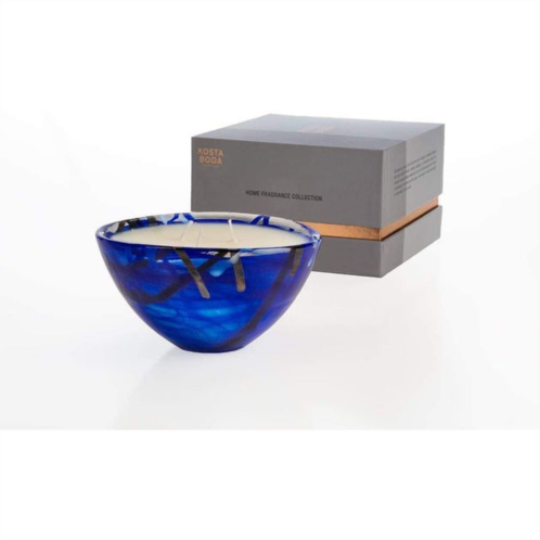 Kosta Boda candle (blue, small, coastal bloom)