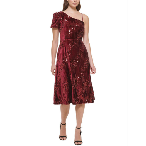 Kensie womens sequin midi fit & flare dress