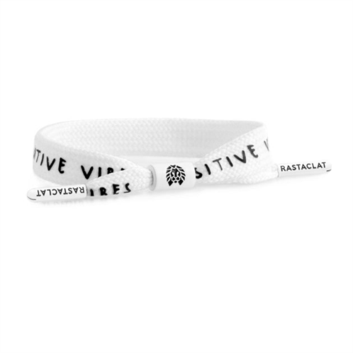 Rastaclat original hand assembled white positive vibes adjustable single lace bracelet