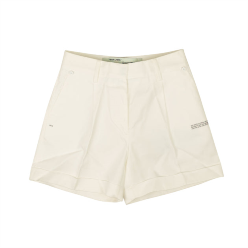 Off-White white cotton logo formal shorts