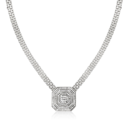 Ross-Simons diamond cluster necklace in sterling silver