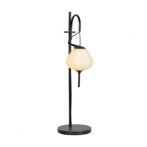 VONN Lighting lecce vat6221bl 20 height integrated led table lamp with teardrop glass shade in black