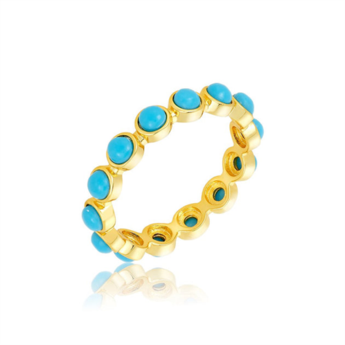 Adornia 4mm bezeled turquoisette eternity band ring