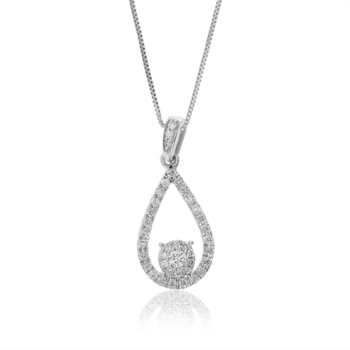 Vir Jewels 1/3 cttw lab grown diamond drop pendant necklace .925 sterling silver 3/4 inch with 18 inch chain