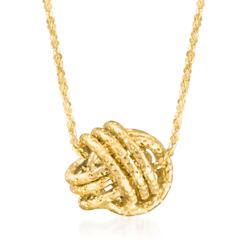 Ross-Simons italian 14kt yellow gold textured love knot necklace