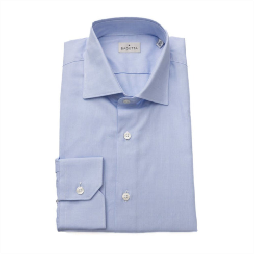 Bagutta blue cotton mens shirt