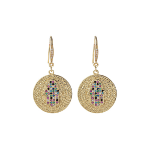 Eye Candy LA hamsa cz earrings