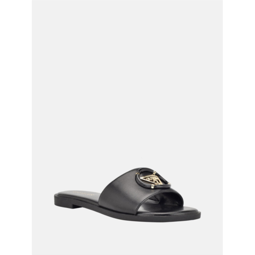 Guess Factory magnify faux-leather beach slides