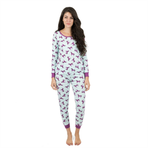 Leveret womens two piece cotton pajamas unicorn