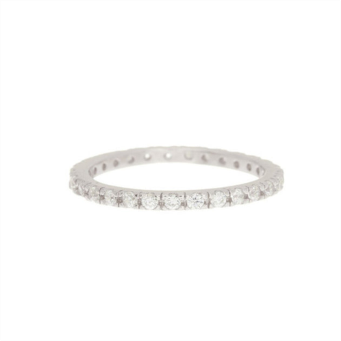 Adornia crystal eternity band ring silver