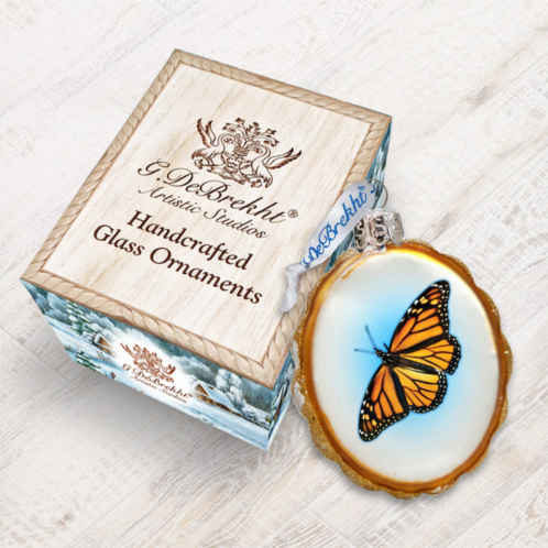 Designocracy butterfly keepsake glass ornament