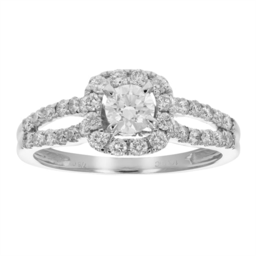 Vir Jewels 7/8 cttw diamond wedding engagement ring 14k white gold halo bridal style