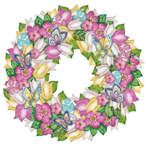 Designocracy flowers spring wreath wood decor