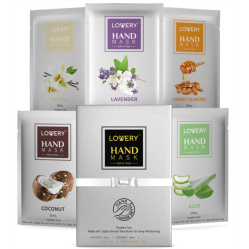 Lovery deep conditioning hand mask with vitamine e, shea butter & jojoba oil - 5 pk