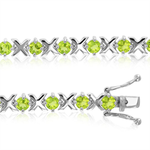 Vir Jewels sterling silver peridot bracelet (4.20 ct)