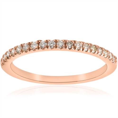 Pompeii3 1/4ct diamond ring stackable engagement womens wedding band 14k rose gold