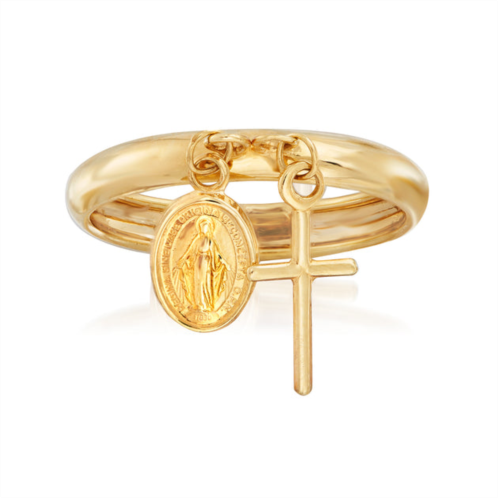 Ross-Simons italian 14kt yellow gold religious charm ring