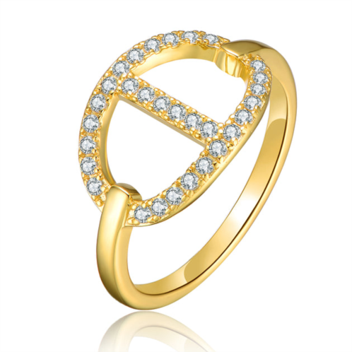 Rachel Glauber 14k gold plated cubic zirconia modernring