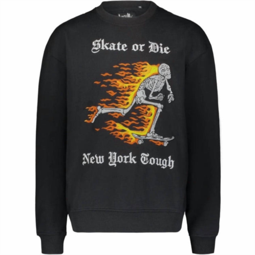 Haculla. mens skate or die crewneck in black