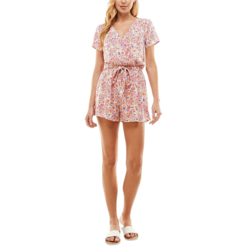 Be Bop juniors womens floral print short sleeve romper