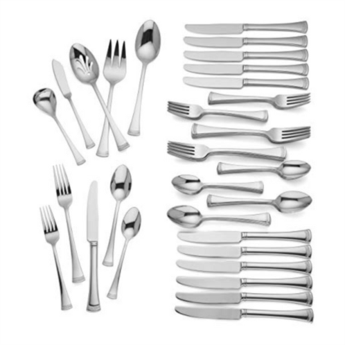 Lenox portola 65-piece flatware set, 10.00 lb, metallic