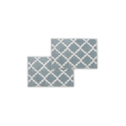 Bibb Home 2 pack trellis micro shag bath rugs